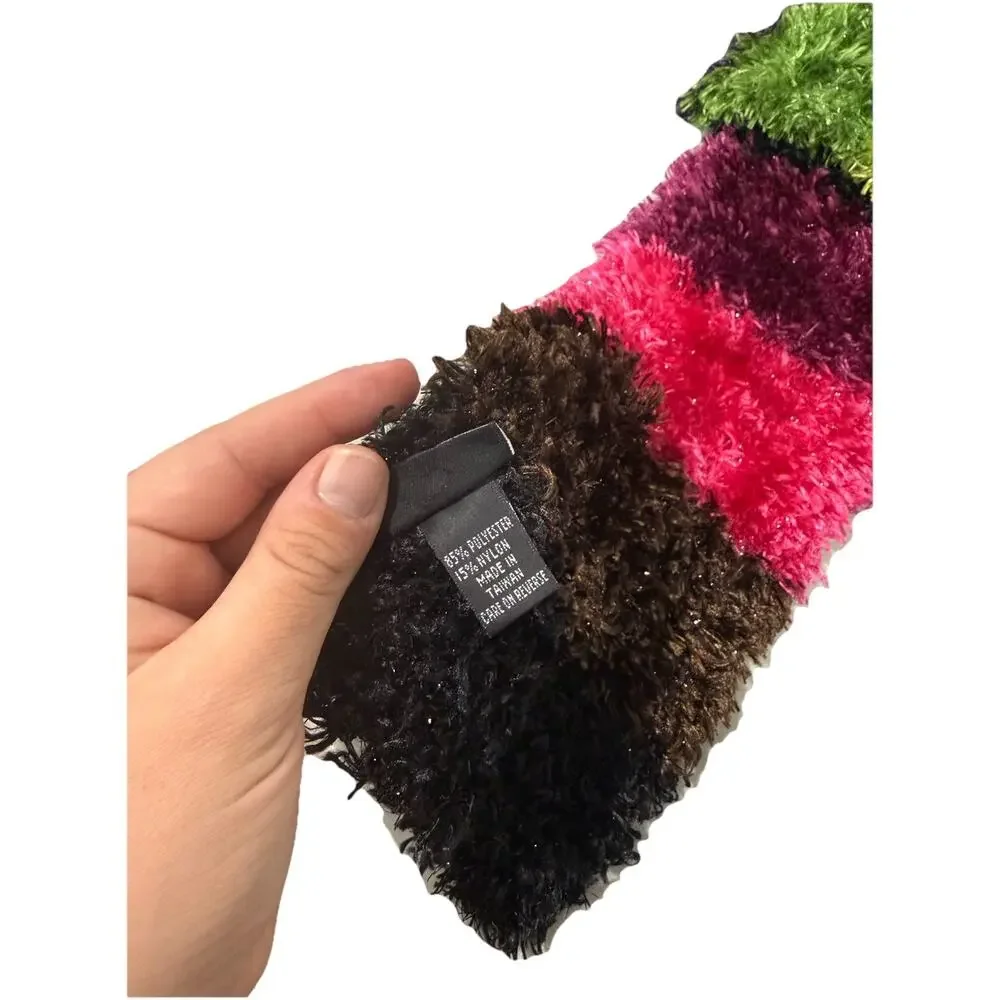 Vintage Y2K Style Cejon Soft Colorful Stripe Artsy Eclectic Maximalist Scarf‎